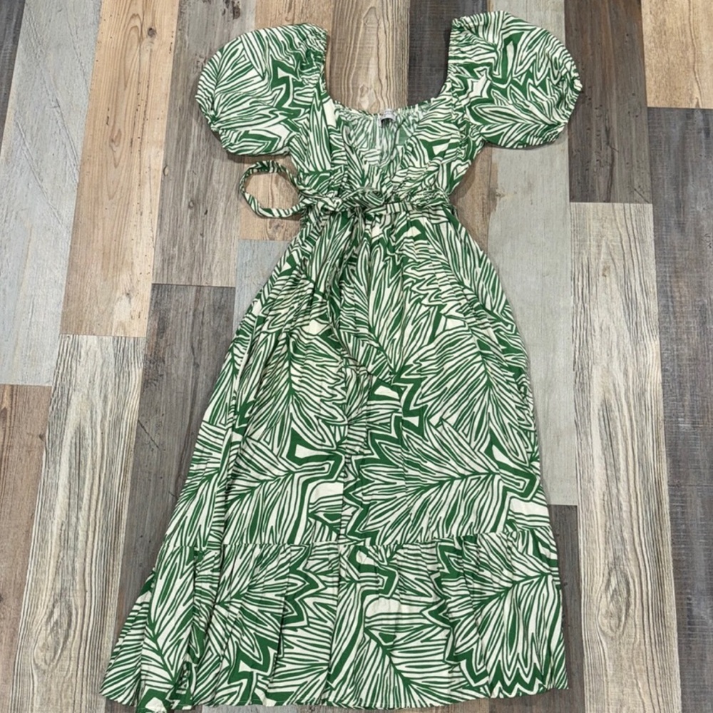 Green Patterned Mini Dress - image 2
